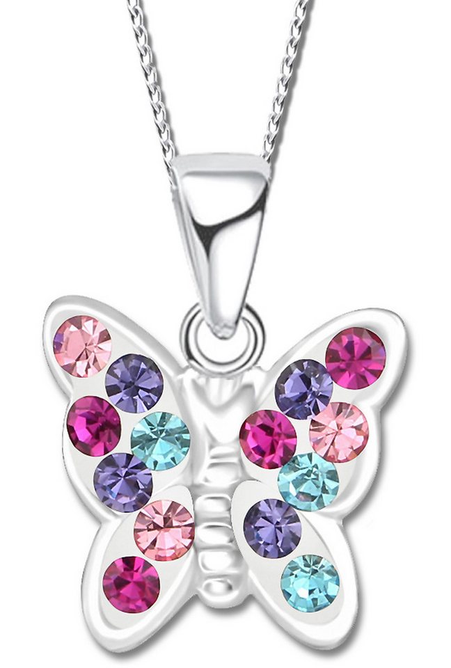 Limana Kette mit Anhänger Mädchen Damen Kinder Halskette echt 925 Sterling Silber Schmetterling, Silberkette mit Zirkonia Silberschmuck von Limana