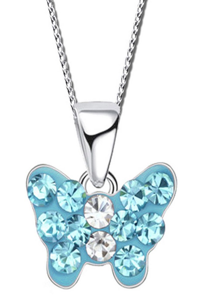Limana Kette mit Anhänger echt 925 Silber mini Schmetterling Kinderkette Kinderschmuck, Zirkonia 40-45cm von Limana