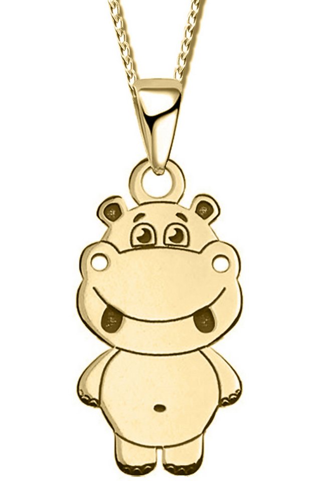 Limana Kette mit Anhänger 925 Silber Nilpferd Kinder Mädchen Kinderkette Halskette, Junge Jungs Mädchen Kinderschmuck von Limana