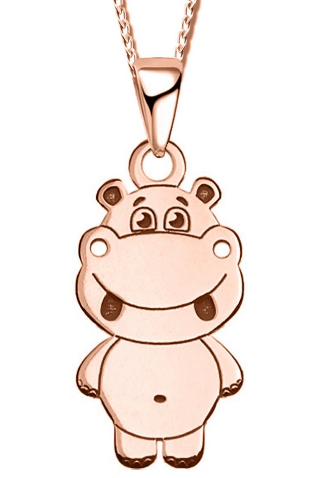 Limana Kette mit Anhänger 925 Silber Nilpferd Kinder Mädchen Kinderkette Halskette, Junge Jungs Mädchen Kinderschmuck von Limana