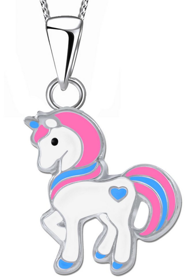 Limana Kette mit Anhänger echt 925 Silber Pferd Einhorn Kinderkette Kinderschmuck 40-45cm, kleine Einhornkette Geschenkidee Geschenk von Limana