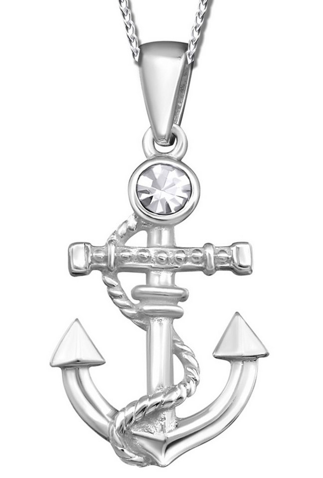 Limana Kette mit Anhänger Damen Frauen Halskette 925 Silber mit Zirkonia Anker (inkl. Geschenkdose), Damenkette Echtschmuck für Freundin Ehefrau von Limana