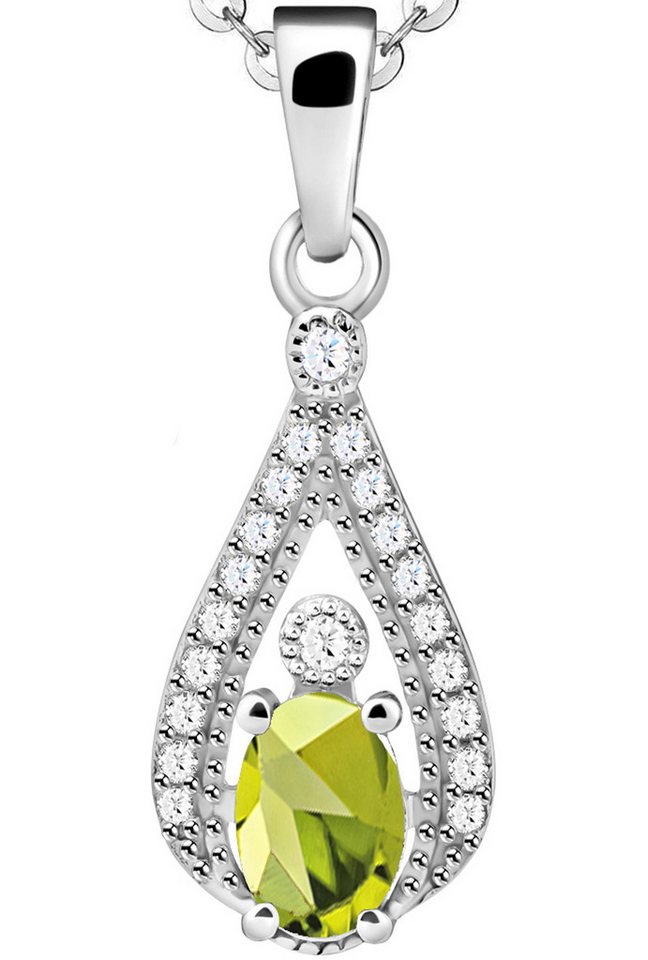 Limana Kette mit Anhänger echter Peridot 925 Silber grüner Edestein Halskette Damen Frauen (inkl. Herz Geschenkdose und Tasche), Schmuck Idee Geschenk für Sie Freundin Mutter Oma von Limana