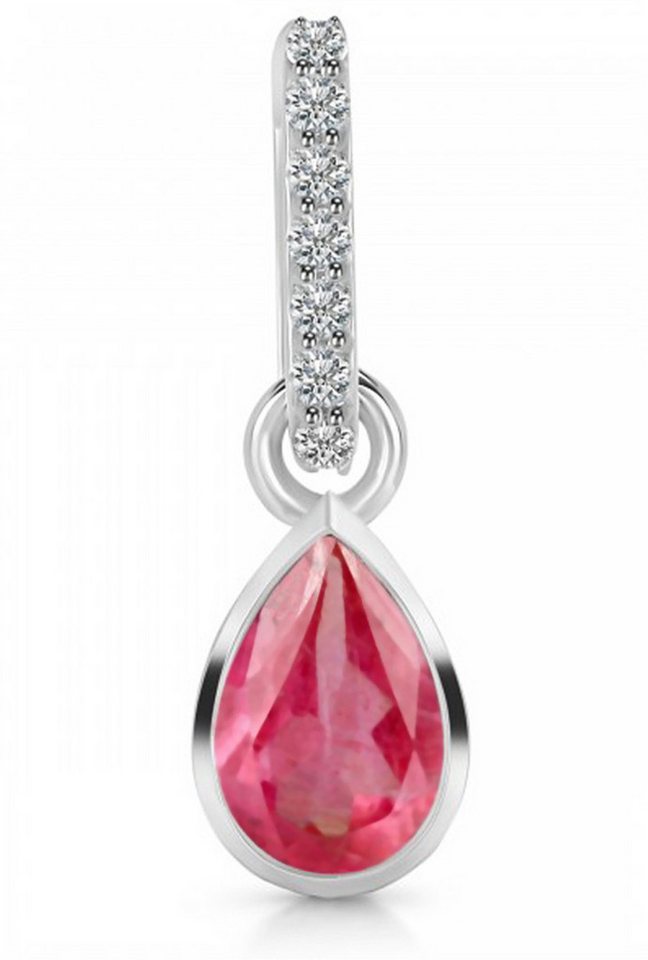 Limana Kettenanhänger echter Rubin und Topas 925 Sterling Silber Damen Anhänger für Kette (Inkl. Geschenk-Dose mit Herz), Edelstein Echtschmuck Handarbeit Kettenanhänger von Limana