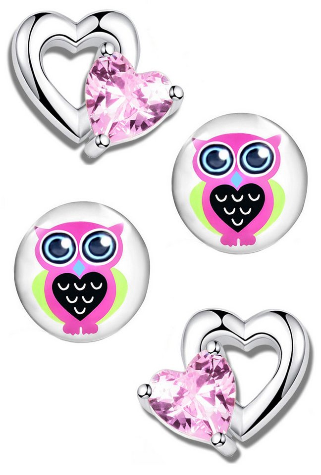 Limana Ohrring-Set Kinder Mädchen 925 Silber Herz Edelstahl Eule Ohrringe Ohrstecker, Kinderohrringe Mädchenohrringe Kinderschmuck Geschenk Idee von Limana