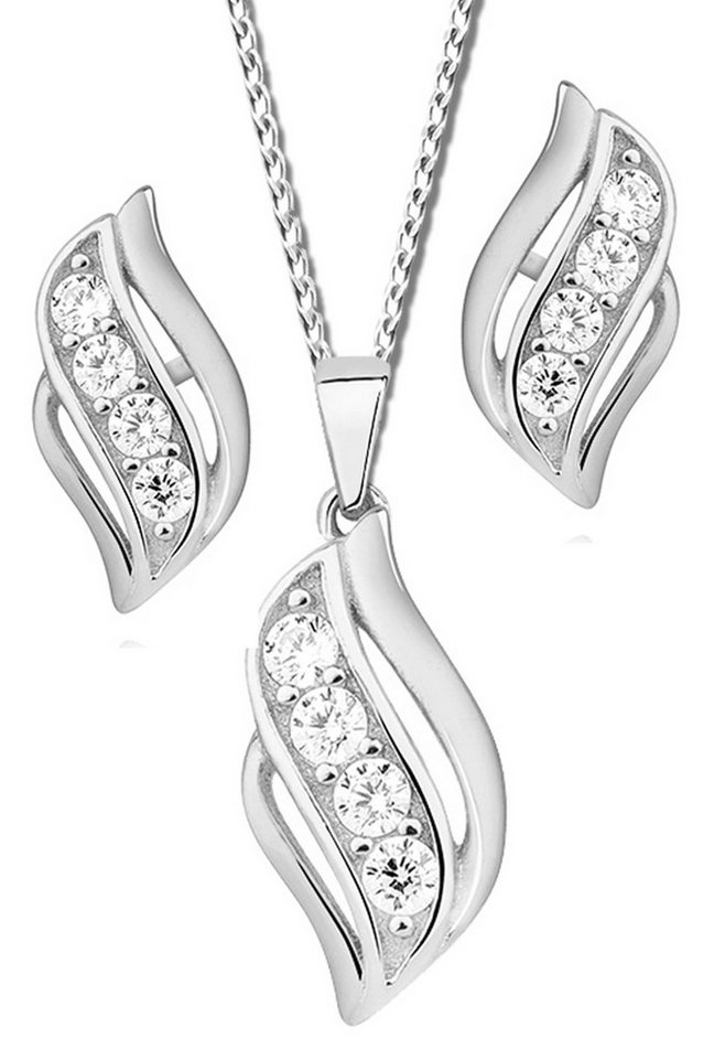 Limana Ohrring und Ketten Set 925 Silber Kette mit Ohrringe Halskette Anhänger Ohrstecker Frauen (inkl. Geschenkdose mit Herz Gravur), Geschenkset Idee Geschenk für Sie Damen Freundin Mutter Oma von Limana