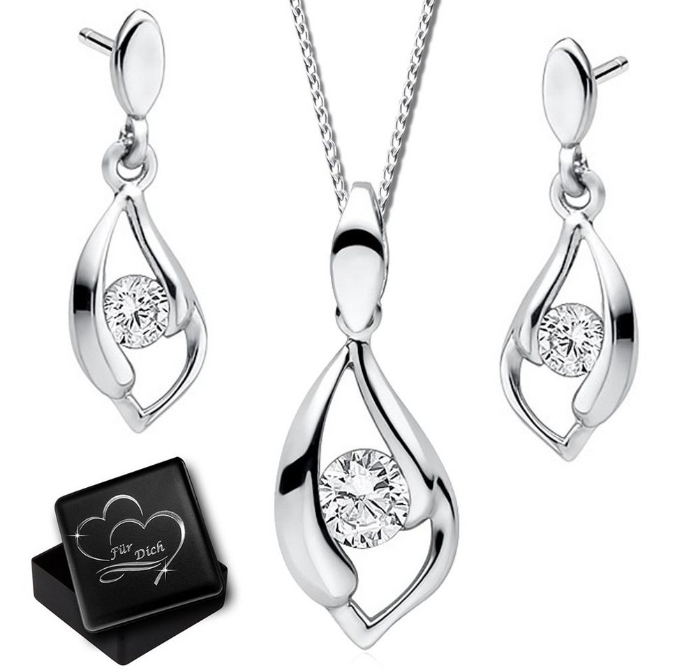 Limana Ohrring und Ketten Set echt 925 Sterling Silber Geschenkset (3-tlg), Geschenkidee Liebe hängende Ohrstecker von Limana