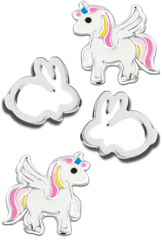Limana Ohrstecker-Set Ohrringe echt 925 Silber Einhorn Pferd Edelstahl Hase von Limana