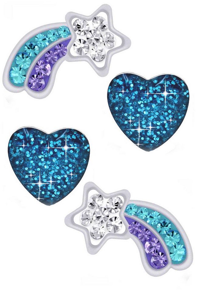 Limana Ohrstecker-Set Kinder Mädchen Ohrringe 925 Silber Stern Edelstahl Herz Kinderohrringe, Kinderschmuck Mädchenschmuck Geschenk Idee von Limana