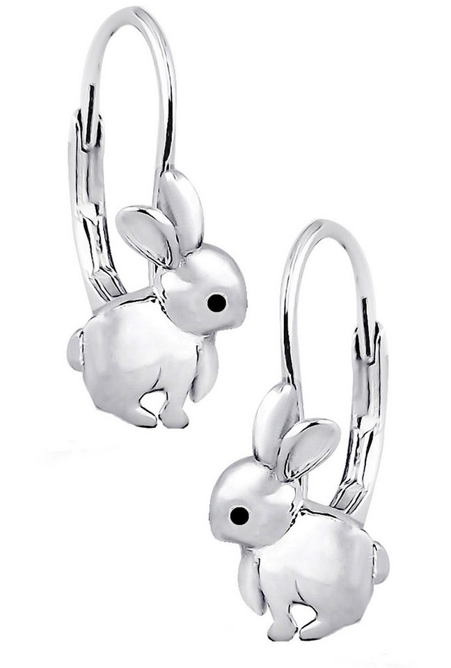 Limana Paar Creolen Ohrhänger Brisuren Ohrringe 925 Silber Hasen Mädchen Damen Kinder (inkl. Schmuckbox), Geschenk Idee zu Ostern Weihnachten Geburtstag Nikolaus Einschulung von Limana