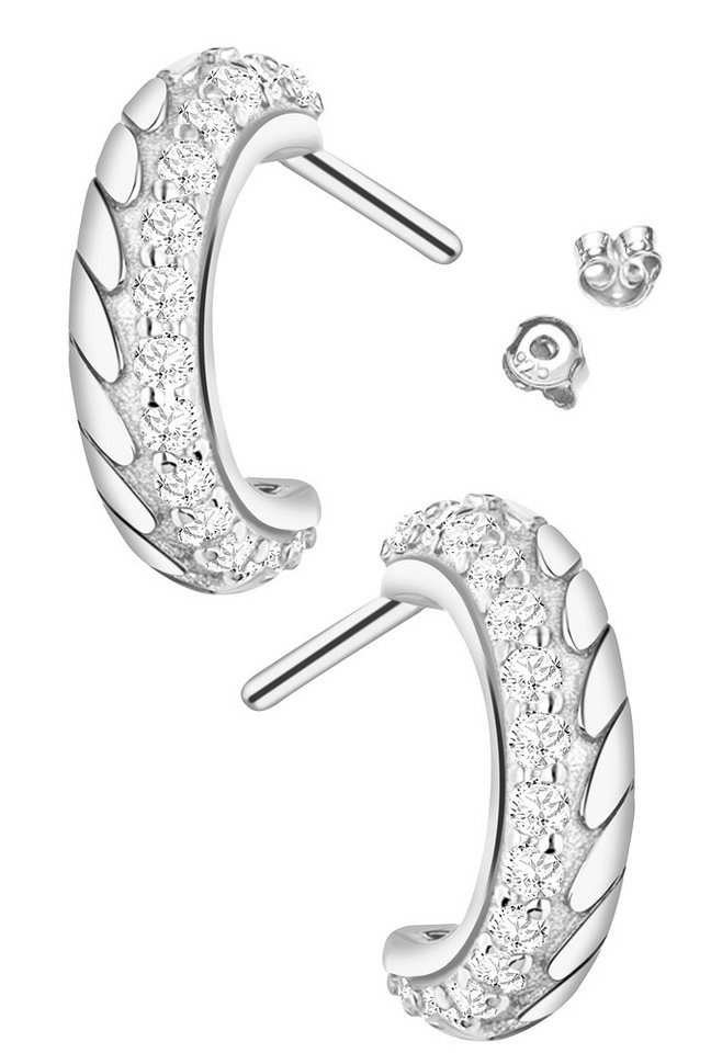 Limana Paar Creolen kleine Halbcreolen 925 Silber Frauen Damen runde Ohrringe Schmuck (inkl. Schmuckbox), Weihnachten Geburtstag Muttertag Geschenk für Ehefrau Freundin Oma von Limana