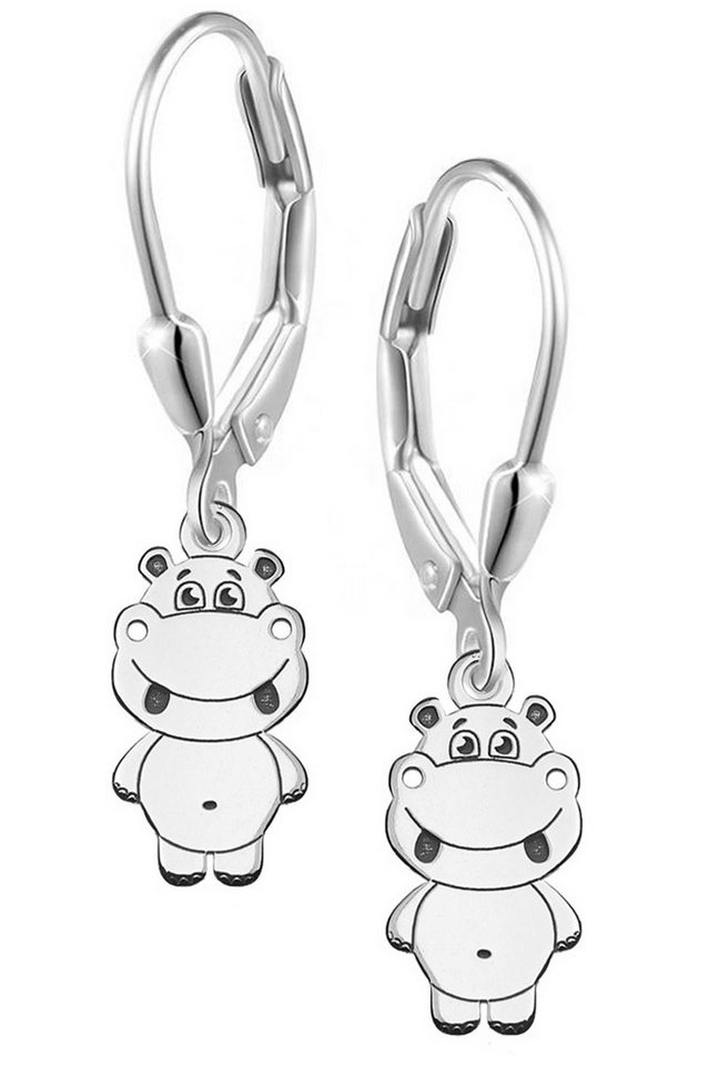 Limana Paar Ohrhänger Kinder Mädchen 925 Silber Nilpferd hängende Brisur Ohrringe, hängende Ohrringe von Limana