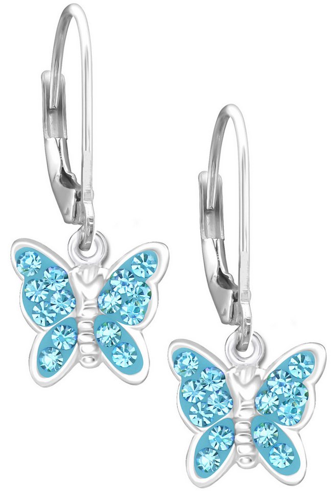 Limana Paar Ohrhänger Mädchen Kinder hängende Ohrringe 925 Silber Schmetterling von Limana