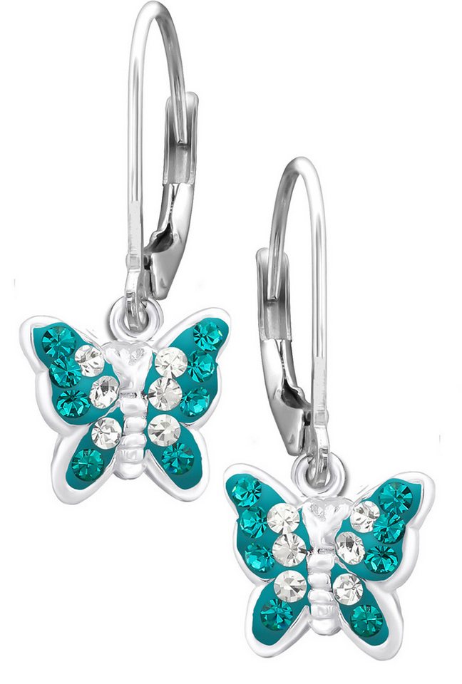 Limana Paar Ohrhänger Mädchen Kinder hängende Ohrringe 925 Silber Schmetterling von Limana