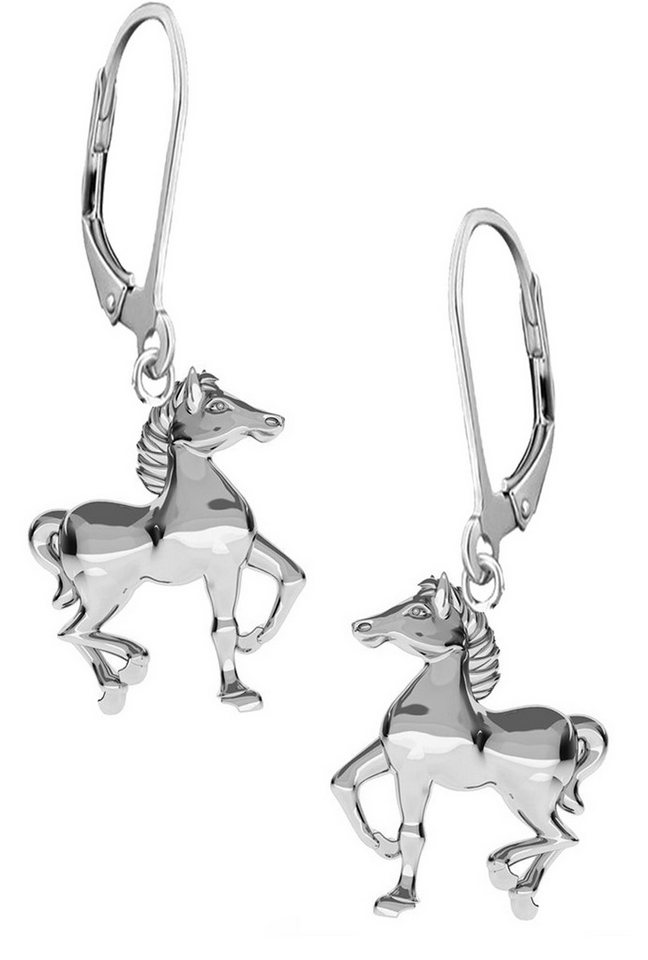 Limana Paar Ohrhänger Kinder Mädchen Damen 925 Silber Pferde Brisur hängende Ohrringe, Gold Rosegold Kinderohrringe Kinderschmuck von Limana