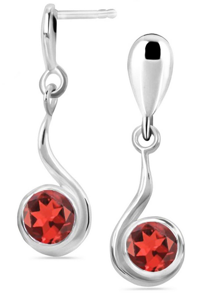 Limana Paar Ohrhänger echter Granat Edelstein 925 Sterling Silber Damen rote Ohrringe (inkl. Herz Gravur Dose), Ohrhänger für jeden Tag Geschenk für Frauen Damen Freundin Ehefrau Oma von Limana