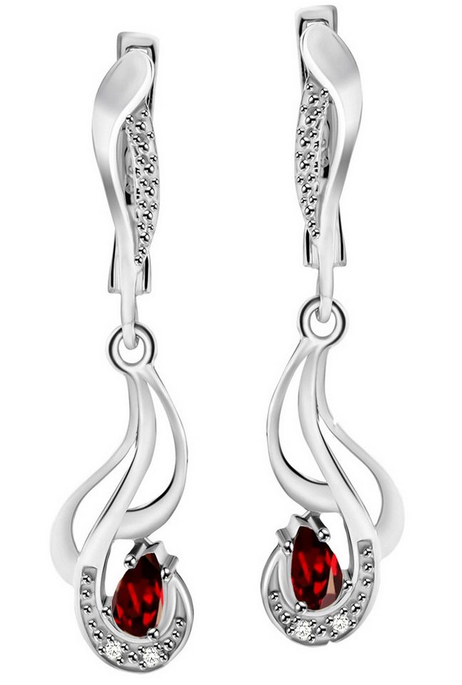 Limana Paar Ohrhänger echter Granat Edelstein rot Silber 925 hängende Ohrringe Damenohrringe (inkl. Geschenkdose und Tasche Echtschmuck, Weihnachtsgeschenk Schmuck), Silberohrringe Idee Geschenk für Sie Frauen Damen Freundin Mutter Oma von Limana