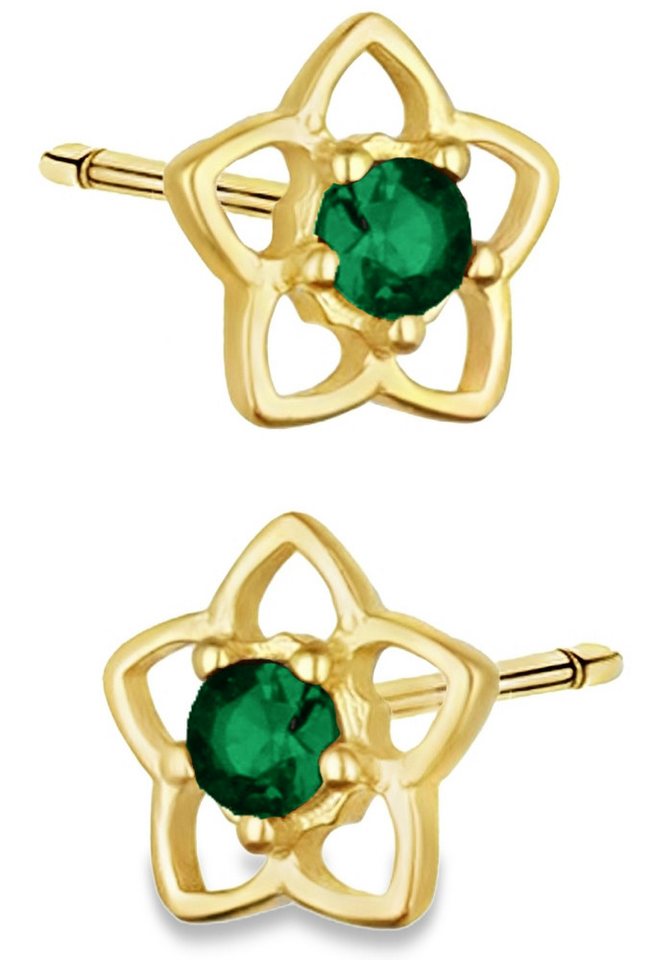 Limana Paar Ohrstecker 925 Silber Blumen 18k Gold vergoldet Damen Frauen Ohrringe (inkl. Schmuckbox), Geschenk Idee zu Ostern Weihnachten Geburtstag Nikolaus Muttertag von Limana