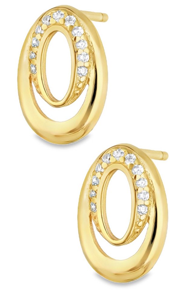 Limana Paar Ohrstecker 925 Sterling Silber 18k Gold vergoldet Damen Frauen Ohrringe (inkl. Schmuckbox), Geschenk Idee zu Ostern Weihnachten Geburtstag Nikolaus Muttertag von Limana