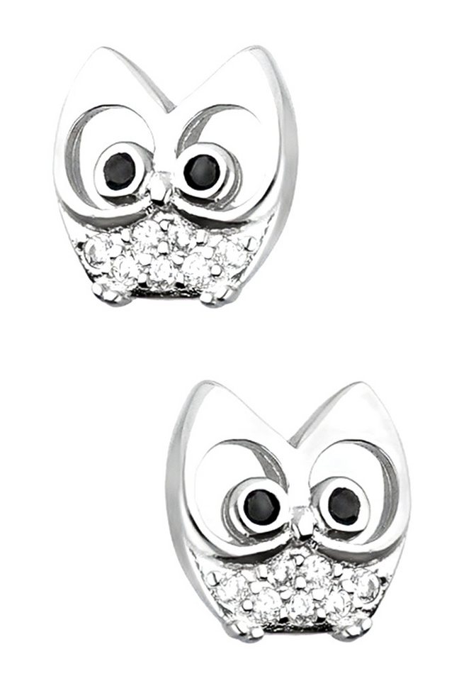 Limana Paar Ohrstecker 925 Sterling Silber Eule Uhu Vogel Ohrringe Kinder Mädchen Damen (inkl. Schmuckbox), Geschenk Ostern Weihnachten Geburtstag Einschulung Schulanfang von Limana