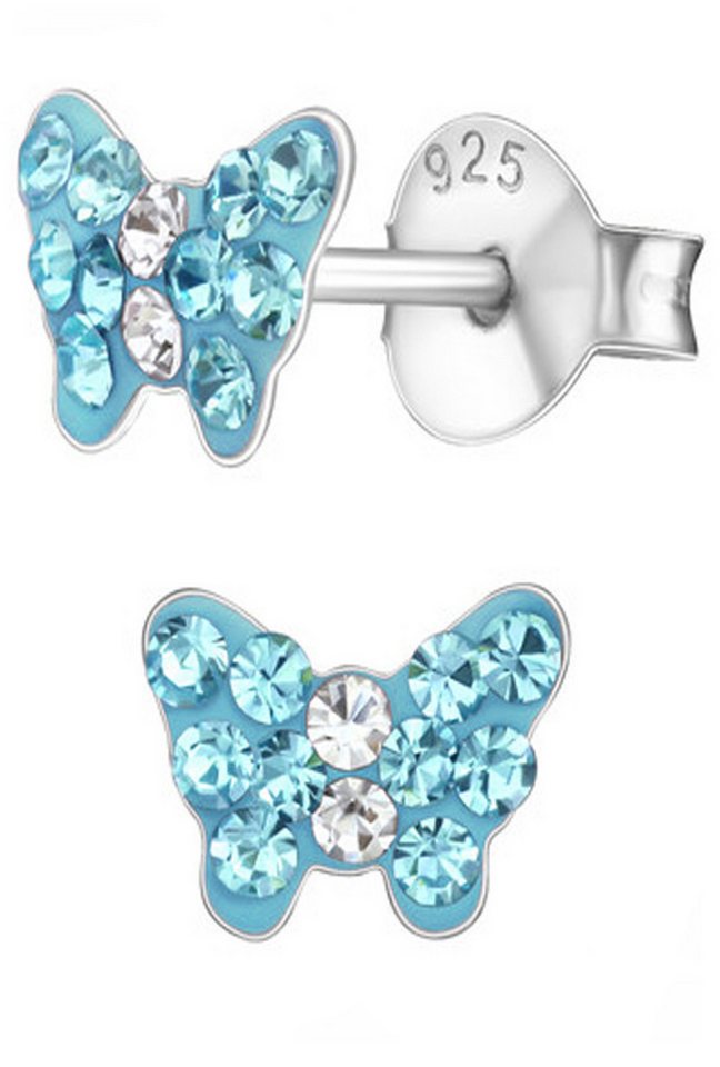 Limana Paar Ohrstecker Mädchen Damen Ohrringe 925 Silber Kinder Schmetterling Echtschmuck, Kinderschmuck Damenschmuck Kinderohrringe von Limana