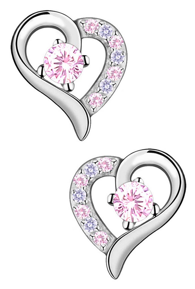 Limana Paar Ohrstecker Ohrringe 925 Sterling Silber Herz Herzohrringe rosa lila für jeden Tag (inkl. Geschenkdose), Idee Geschenk für Mädchen Frauen Damen Kinder Ehefrau Freundin Mutter von Limana