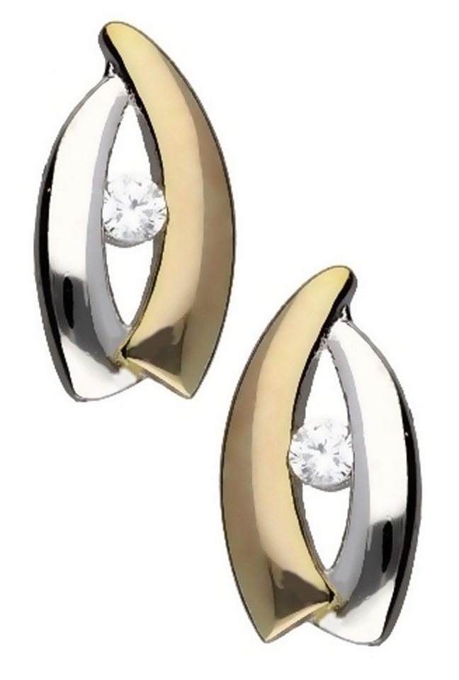 Limana Paar Ohrstecker Ohrringe 925 Silber 18k Gold vergoldet 2 farbig Damen Frauen (inkl. Schmuckbox), Geschenk Muttertag Weihnachten Ostern Geburtstag Schmuck für jeden Tag von Limana