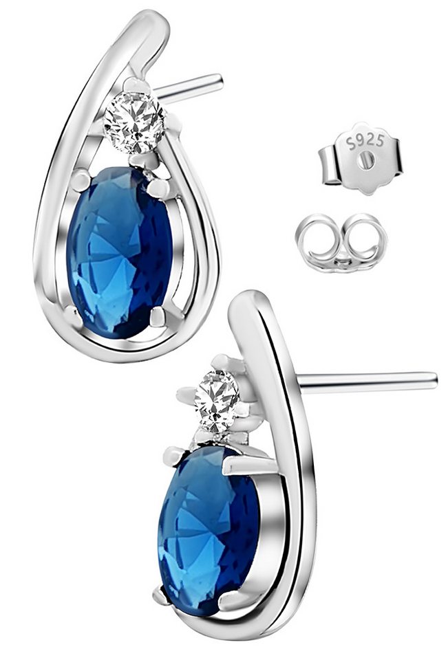 Limana Paar Ohrstecker Ohrringe 925 Silber blau für jeden Tag Freundin Frauen Damen Mutter (inkl. Schmuckdose Weihnachtsgeschenk Schmuck), Geschenk Valentinstag Jahrestag Weihnachten Geburtstag Muttertag von Limana