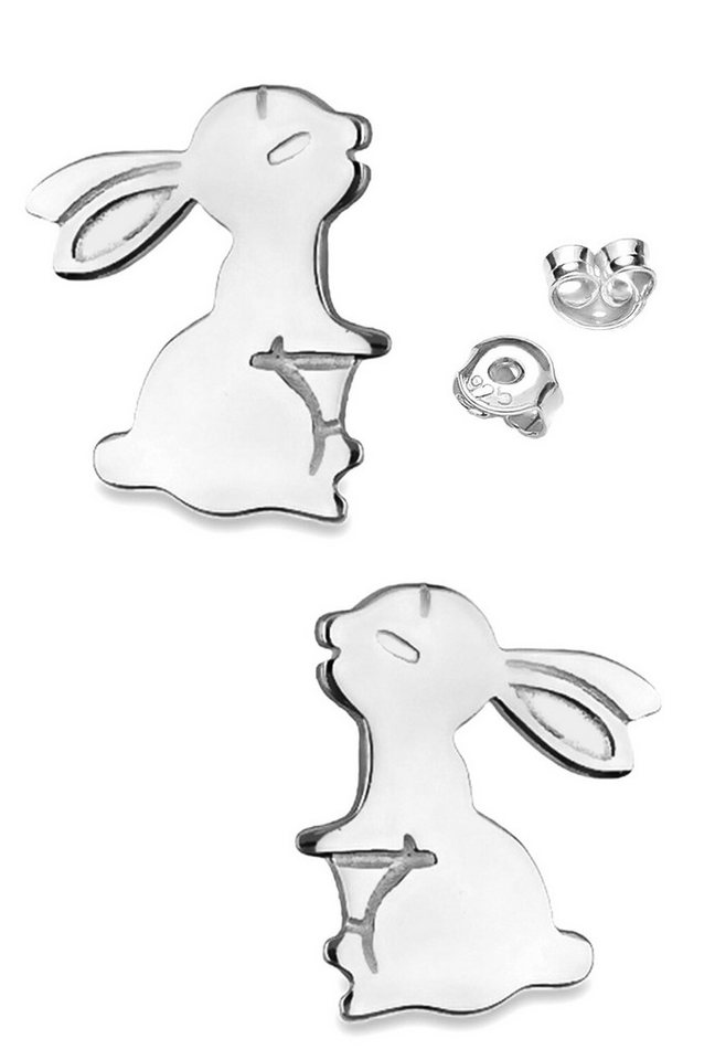 Limana Paar Ohrstecker Ohrringe 925 Sterling Silber Hasen Mädchen Damen Kinder Frauen (inkl. Schmuckbox), Geschenk Idee Einschulung Ostern Weihnachten Geburtstag Nikolaus von Limana