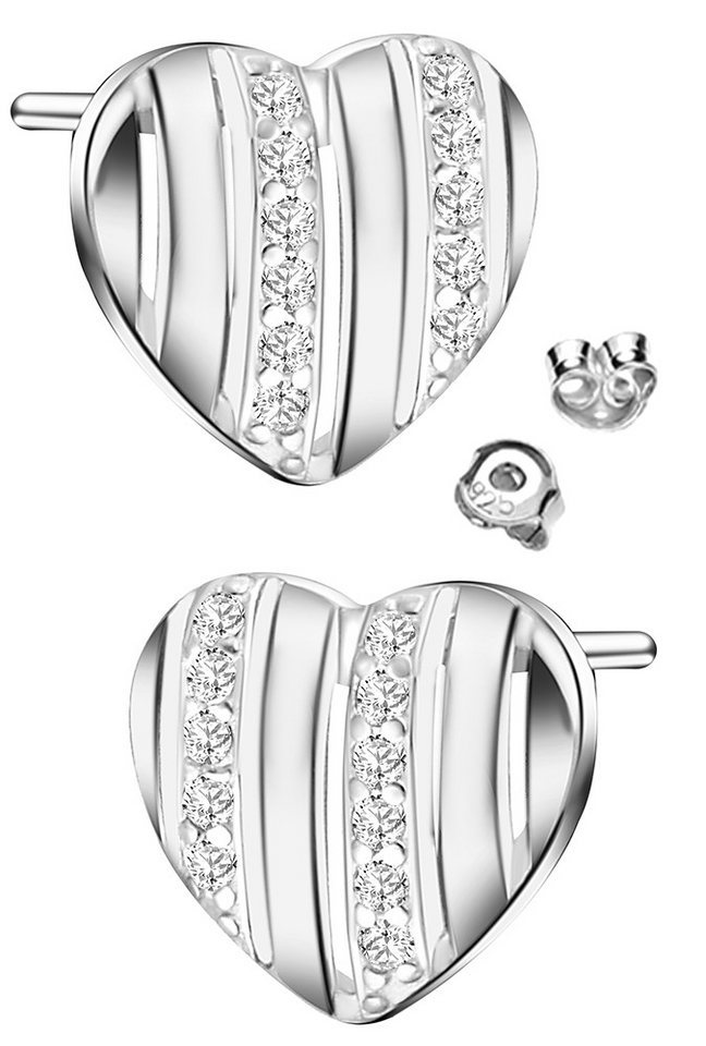 Limana Paar Ohrstecker Ohrringe echt 925 Silber Herz Schmuck für Frauen Damen Freundin (Silberschmuck inkl. Dose, Weihnachtsgeschenk Ehefrau), Geschenk Sie Valentinstag Jahrestag Weihnachten Geburtstag Muttertag von Limana