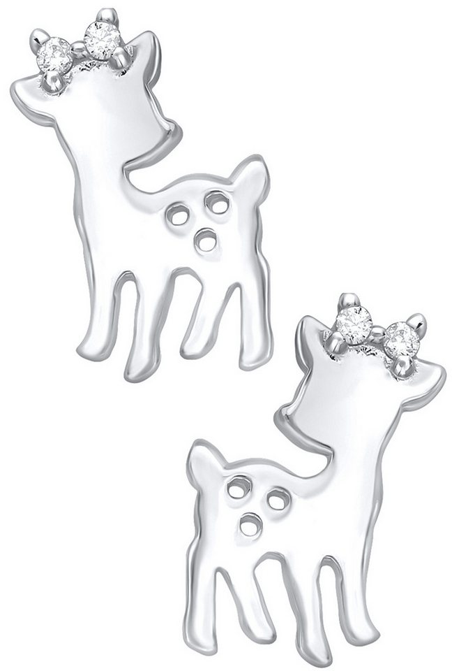 Limana Paar Ohrstecker Ohrringe Reh Rehkitz 925 Silber Mädchen Frauen Kinder Damen (inkl. Geschenkdose mit Engel Gravur), Geschenk Kinderschmuck Kinderohrringe Echtschmuck von Limana