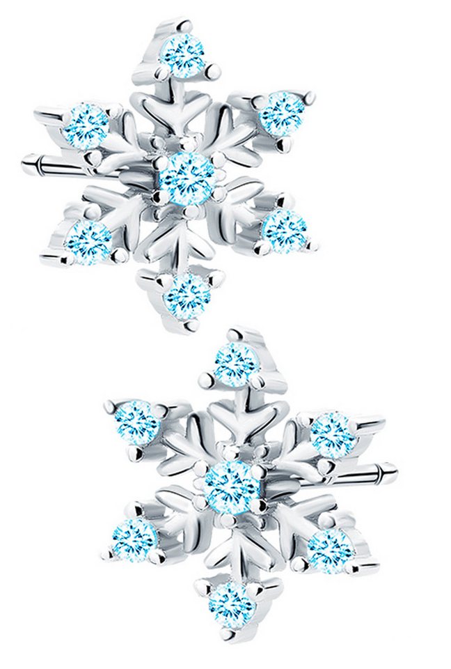 Limana Paar Ohrstecker Schneeflocke Stern 925 Silber Ohrringe für Kinder Mädchen Frauen (inkl. Geschenkdose mit Engel Gravur), Ohrschmuck Echtschmuck Geschenk für Sie Damen Freundin Mutter von Limana