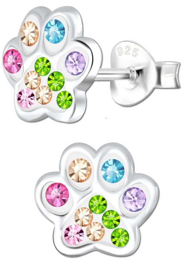 Limana Paar Ohrstecker Kinder Mädchen Ohrringe 925 Silber Hunde Katzen Pfote, Kinderohrringe Kinderschmuck Echtschmuck Mädchenohrringe von Limana