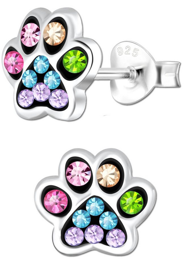 Limana Paar Ohrstecker Kinder Mädchen Ohrringe 925 Silber Hunde Katzen Pfote, Kinderohrringe Kinderschmuck Echtschmuck Mädchenohrringe von Limana