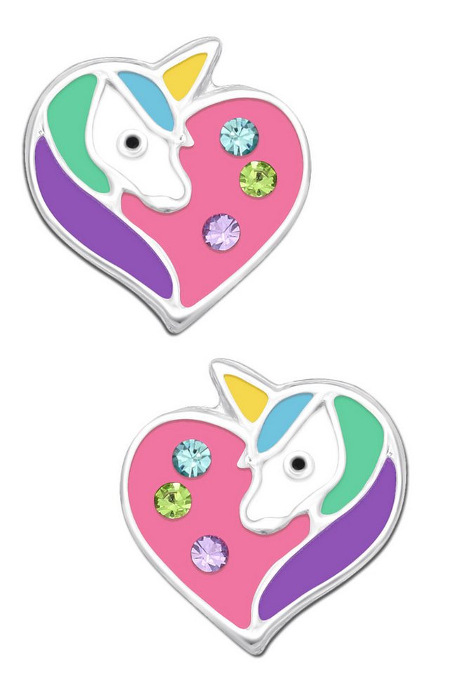 Limana Paar Ohrstecker Kinder Mädchen Ohrringe echt 925 Sterling Silber Pferde Einhorn, Kinderohrringe Mädchenohrringe Geschenk Idee Geschenkidee von Limana