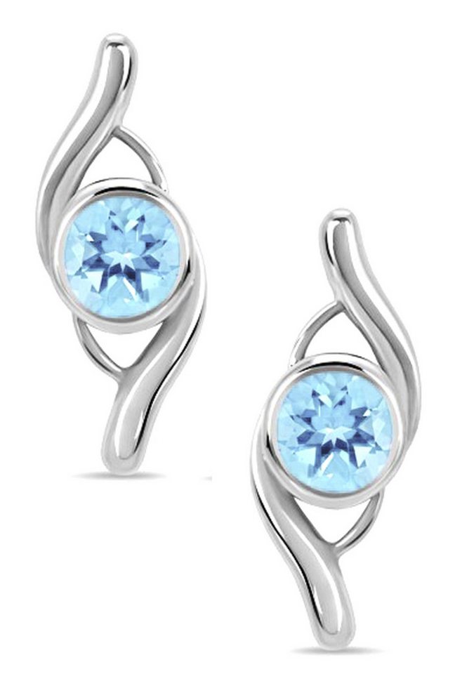 Limana Paar Ohrstecker echter blauer Topas Edelstein 925 Sterling Silber Ohrringe (mit Herz Gravur Dose), für jeden Tag Geschenk für Frauen Damen Freundin Ehefrau Oma von Limana