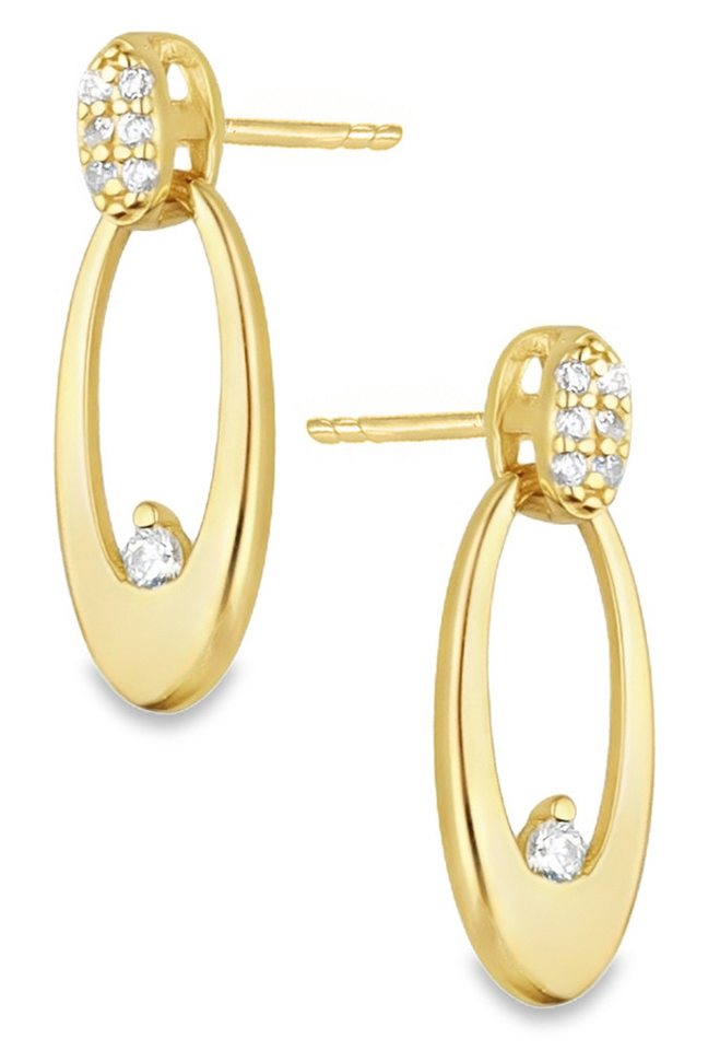 Limana Paar Ohrstecker kleine hängende Ohrringe 925 Silber 18k Gold vergoldet Damen Frauen (inkl. Schmuckbox), Geschenk Muttertag Weihnachten Ostern Geburtstag Schmuck für jeden Tag von Limana