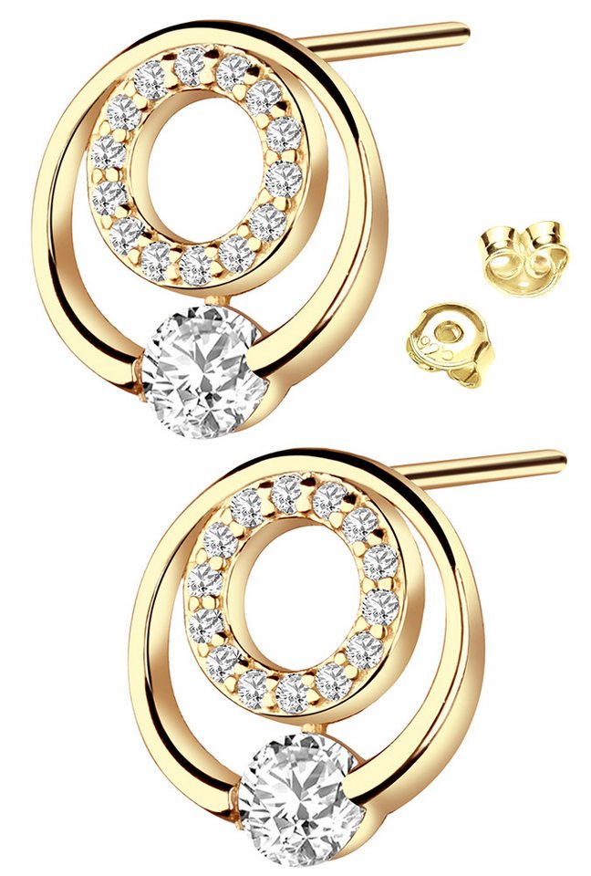 Limana Paar Ohrstecker kleine runde Ohrringe 925 Sterling Silber Gold vergoldet Frauen Damen (inkl. Schmuckbox), Geschenk Muttertag Weihnachten Ostern Geburtstag Schmuck für jeden Tag von Limana