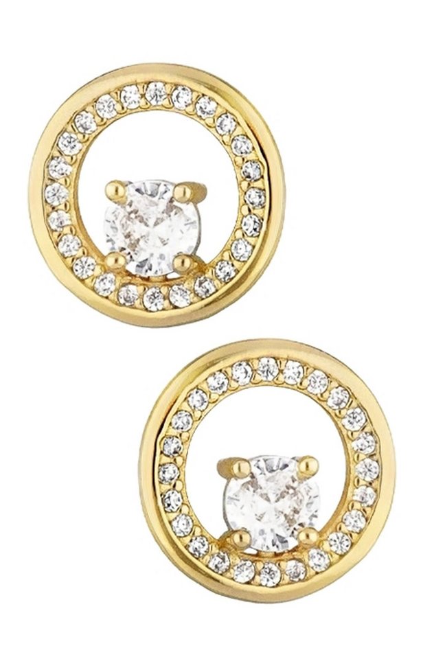 Limana Paar Ohrstecker runde Ohrringe 925 Sterling Silber 18k Gold vergoldet Frauen Damen (inkl. Schmuckbox), Geschenk Muttertag Weihnachten Ostern Geburtstag Schmuck für jeden Tag von Limana