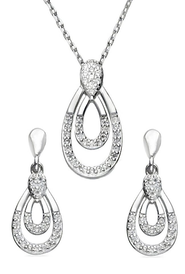 Limana Schmuckset 925 Silber Halskette 43+3cm hängende Ohrringe Anhänger (inkl. Geschenkdose), Geschenkset Idee Geschenk für Sie Frauen Damen Freundin Mutter Set von Limana