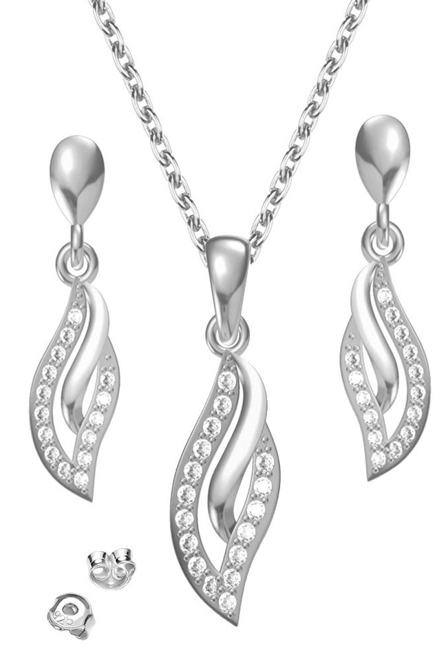 Limana Schmuckset 925 Silber Halskette Kette Ohrringe Ohrstecker Anhänger Geschenk Set (inkl. Schmuckbox mit Herz Gravur), Geschenkset Idee für Sie Frauen Damen Freundin Mutter Ehefrau Oma von Limana