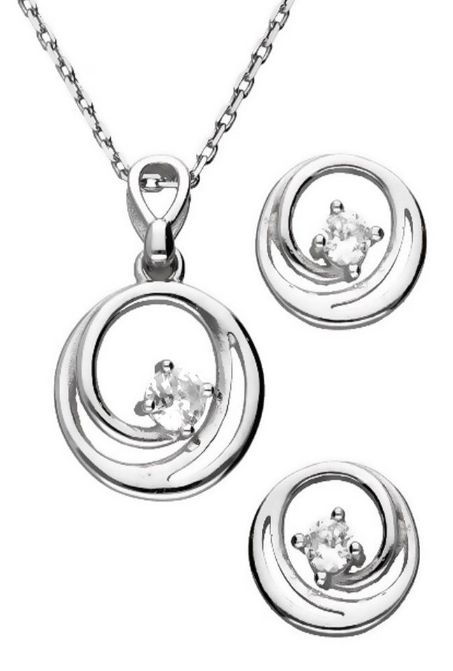 Limana Schmuckset 925 Silber Halskette mit Anhänger 43+3cm Ohrringe Ohrstecker Kette (inkl. Schmuckbox), Geschenkset Idee Geschenk für Sie Frauen Damen Freundin Mutter Set von Limana