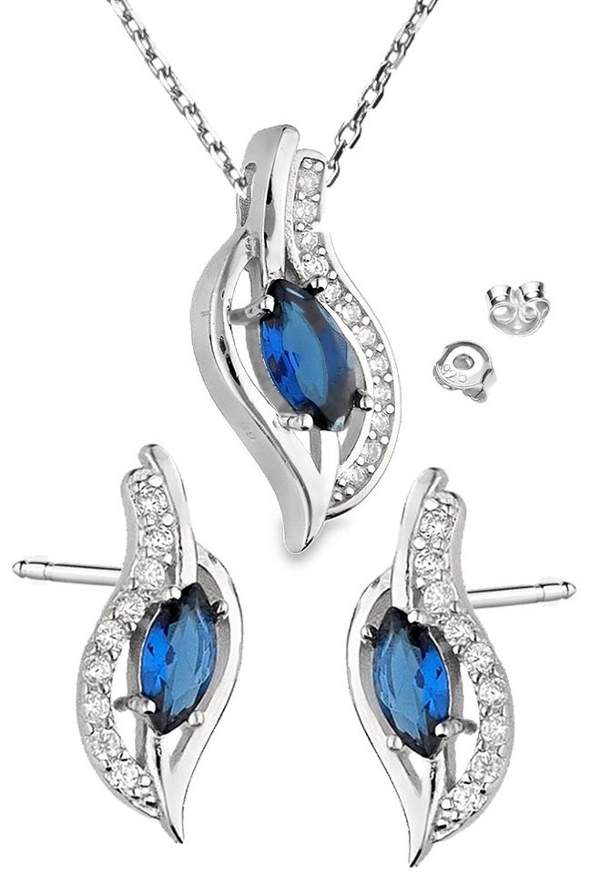 Limana Schmuckset 925 Silber Kette mit Ohrringe Ohrstecker Halskette Anhänger Set (inkl. Schmuckbox), Geschenkset Idee Geschenk für Sie Frauen Damen Freundin Mutter von Limana