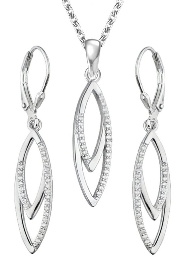 Limana Schmuckset 925 Sterling Silber Ohrhänger Halskette Anhänger Kette mit Ohrringe (inkl. Schmuckbox), Geschenkset Idee Geschenk Set für Sie Frauen Damen Freundin Mutter von Limana