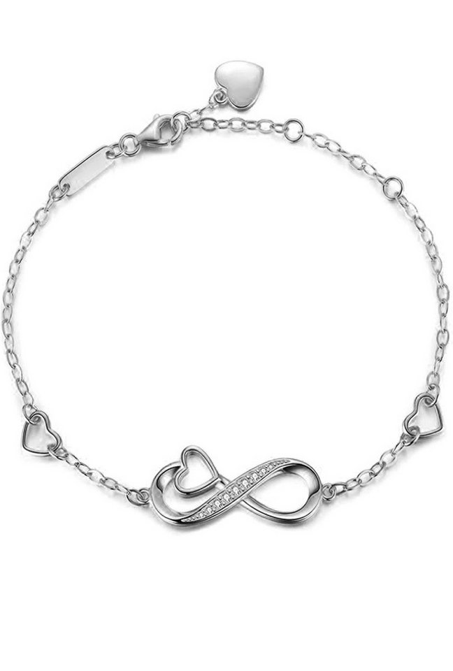 Limana Silberarmband verstellbar 925 Silber Herz Undenlichkeit-Symbol Damen Armband (inkl. Geschenk-Dose mit Herz), Liebe Geschenk Idee Liebesgeschenk Freundin Frau Echtschmuck von Limana
