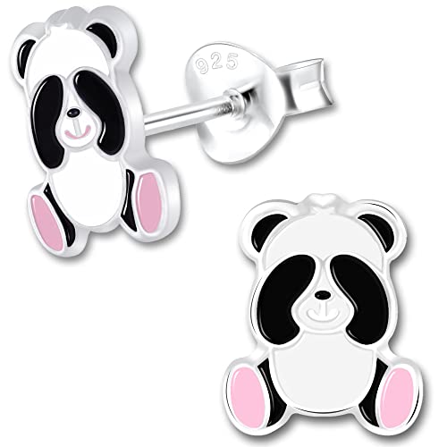 Mädchen Kinder Ohrringe echt 925 Sterling Silber Panda Bär von Limana