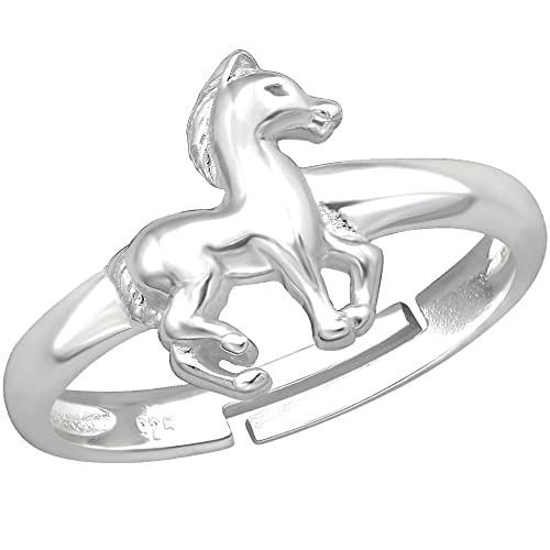 Mädchen verstellbarer Ring echt 925 Sterling Silber Pferd Kinder Fingerring von Limana