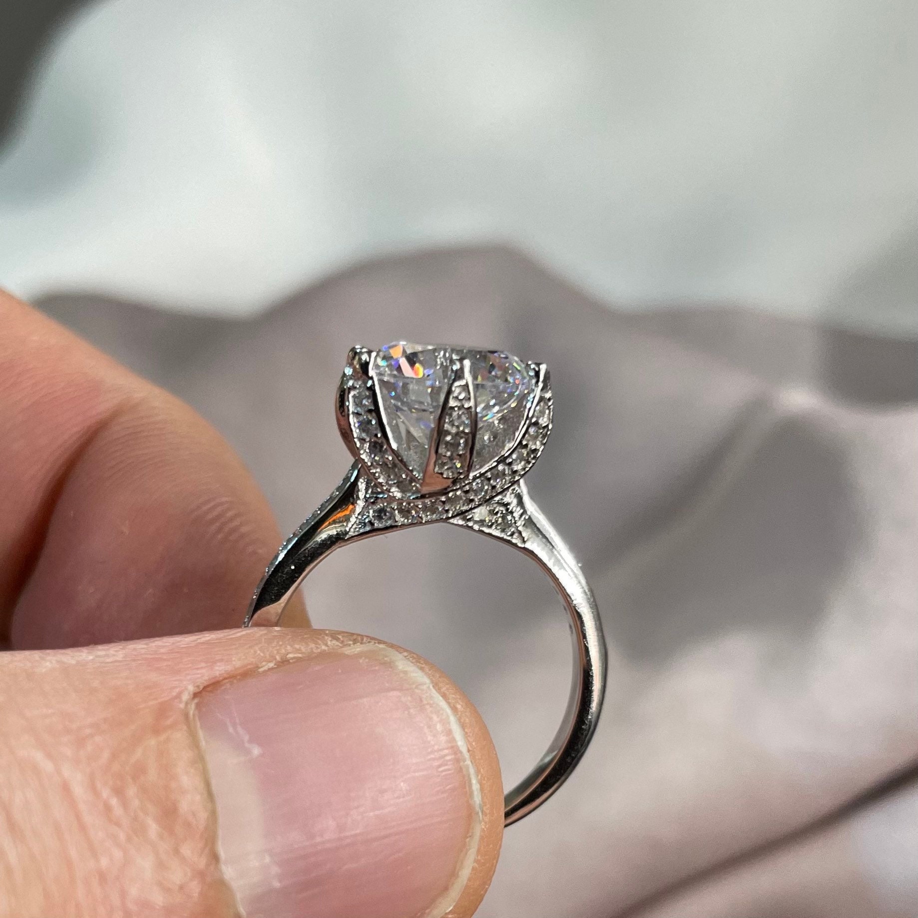 925 Sterling Silber Luxus Hochzeit Verlobungsring 3 Karat Erstellt Diamant Schmuck Lesen Sie Die Vollständige Beschreibung Dieses Steins in Der von LimaniLondon
