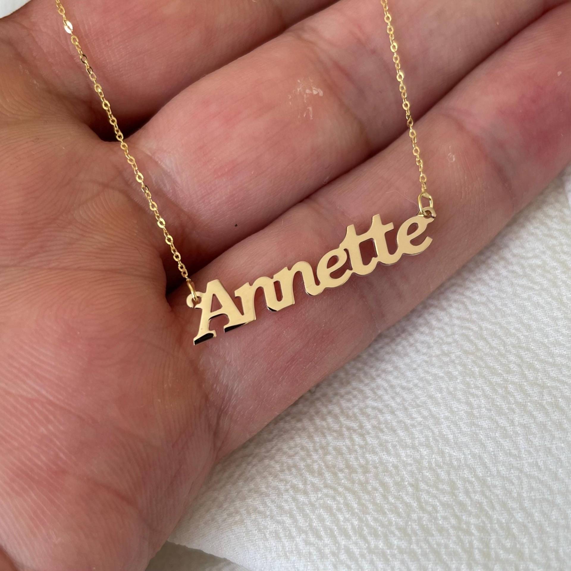 Echte 9 Karat Gelbgold Personalisierte Namenskette An 16 "Panzerkette, Personalisierter Schmuck, Geburtstagsgeschenk, Einzigartige Geschenke von LimaniLondon