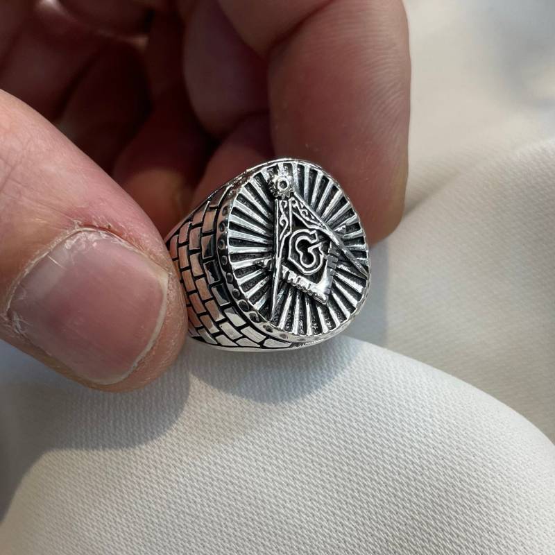 Freimaurer Silber Masonic Ring Symbol G Templar von LimaniLondon